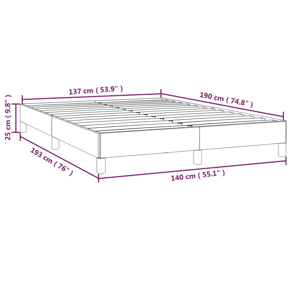 vidaXL Bed Frame White 53.9"x74.8" Full Faux Leather