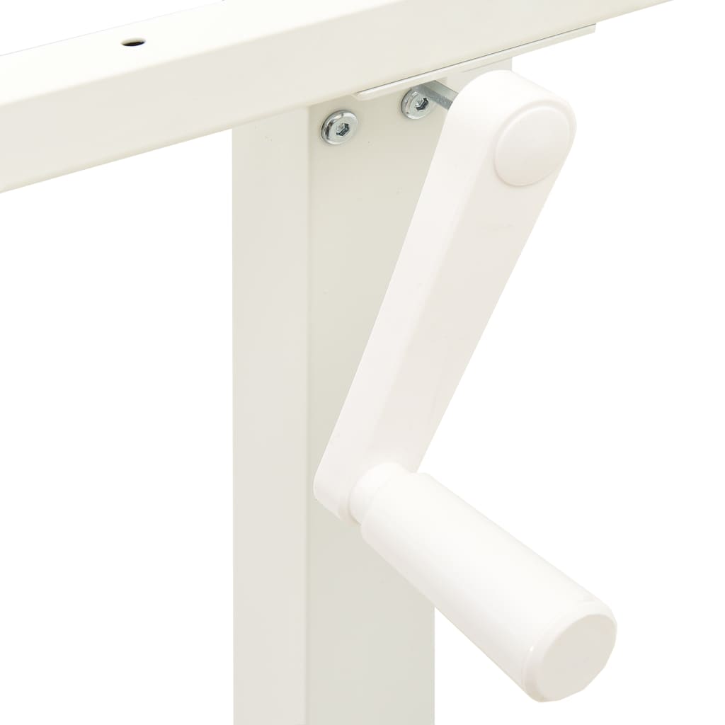 vidaXL Manual Height Adjustable Standing Desk Frame Hand Crank White