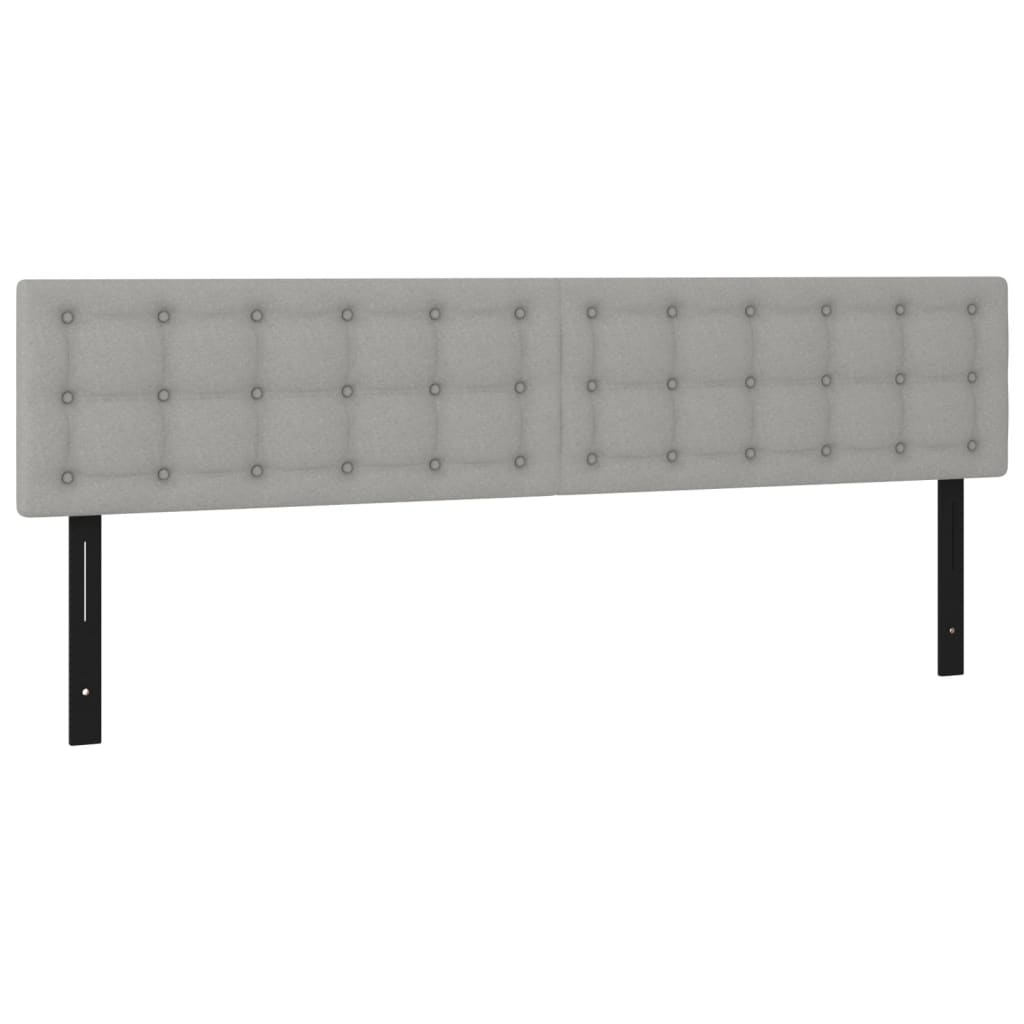 vidaXL LED Headboard Light Gray 63"x2"x30.7"/34.6" Fabric