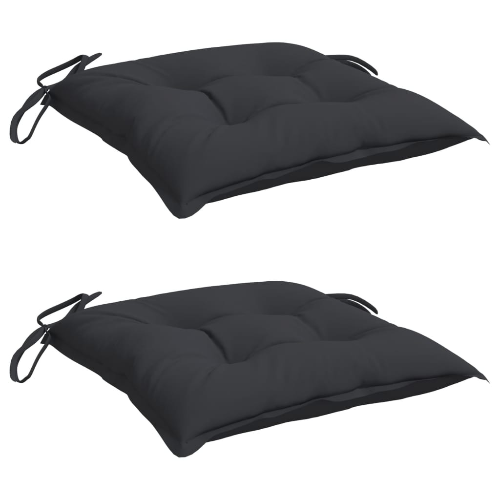 vidaXL Chair Cushions 2 pcs Black 15.7"x15.7"x2.8" Oxford Fabric