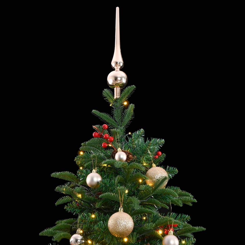 vidaXL Artificial Hinged Christmas Tree 300 LEDs & Ball Set 70.9"