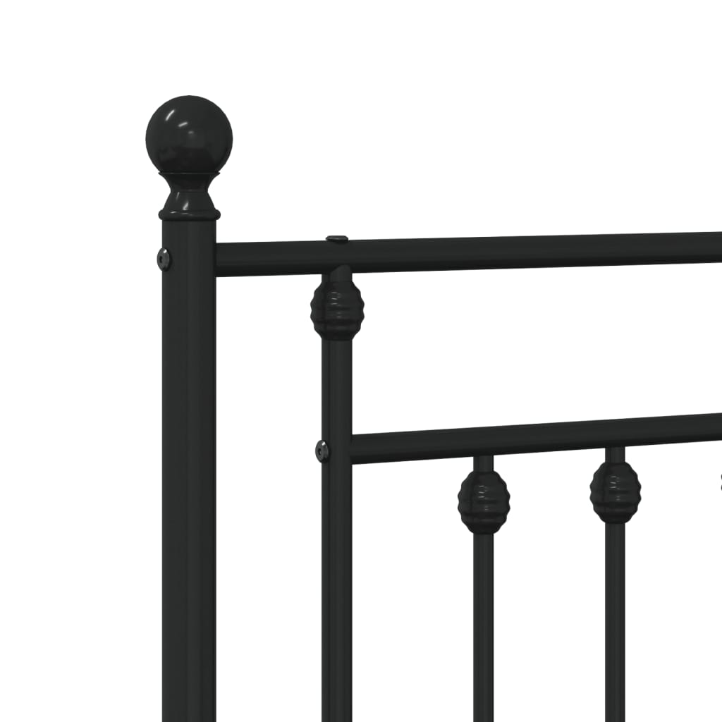 vidaXL Metal Bed Frame without Mattress with Footboard Black 72"x83.9"