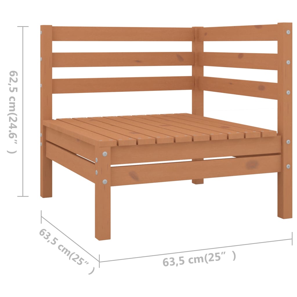 vidaXL 4 Piece Patio Lounge Set Solid Pinewood Honey Brown