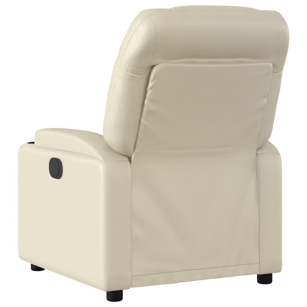 vidaXL Massage Recliner Chair Cream Faux Leather