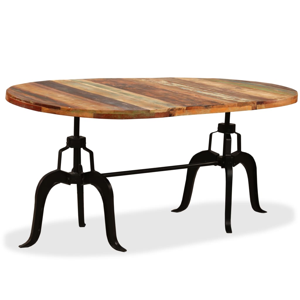 vidaXL Dining Table Solid Reclaimed Wood and Steel 70.9"