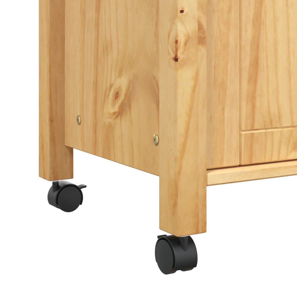 vidaXL Kitchen Trolley MONZA 33.1"x15.7"x35.4" Solid Wood Pine