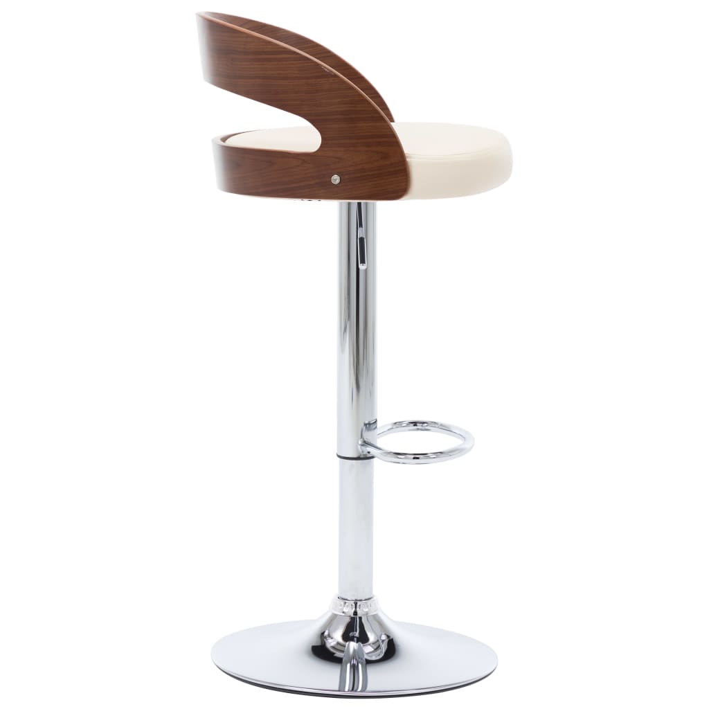 vidaXL Bar Stools 2 pcs Cream Faux Leather and Bentwood