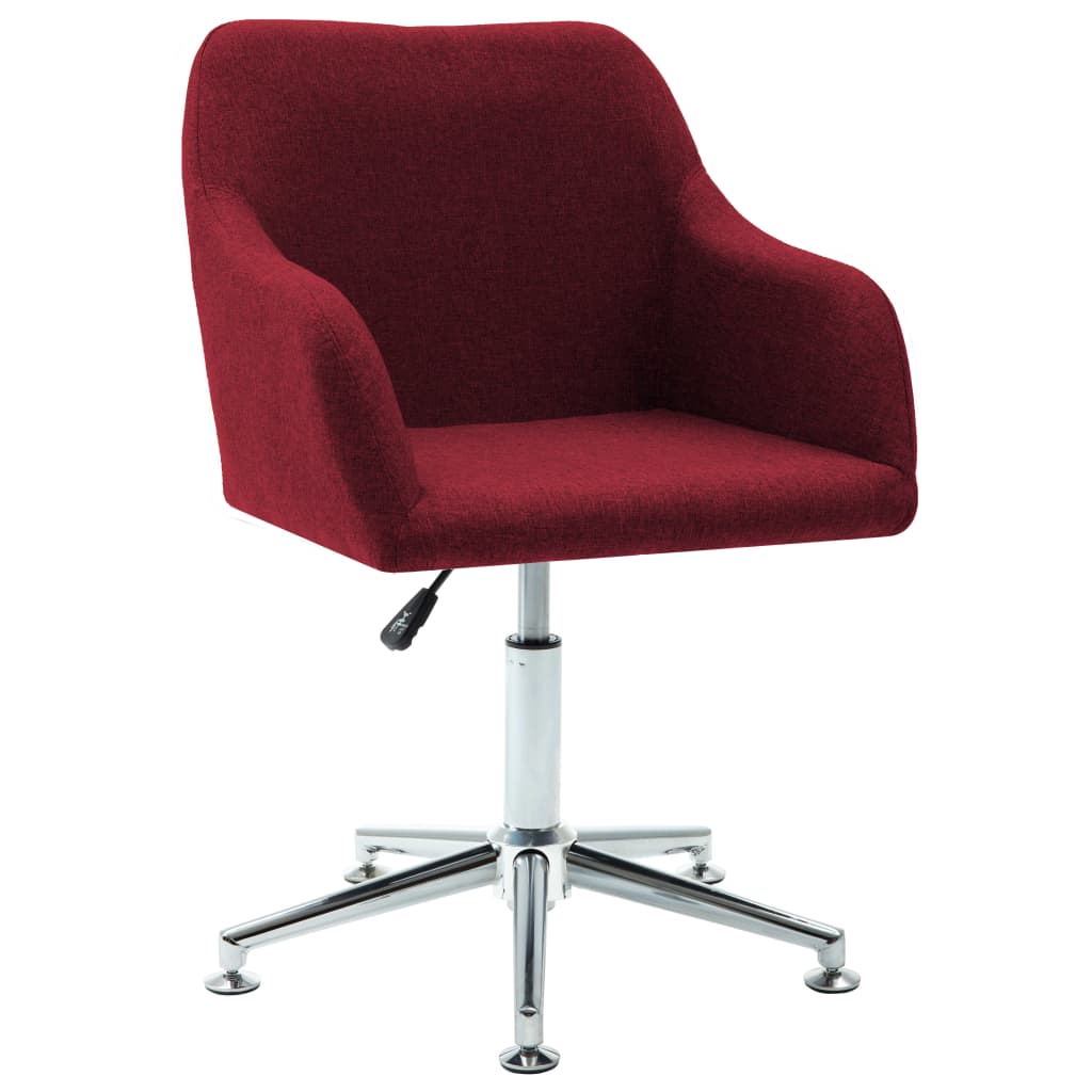 vidaXL Swivel Dining Chairs 2 pcs Wine Red Fabric