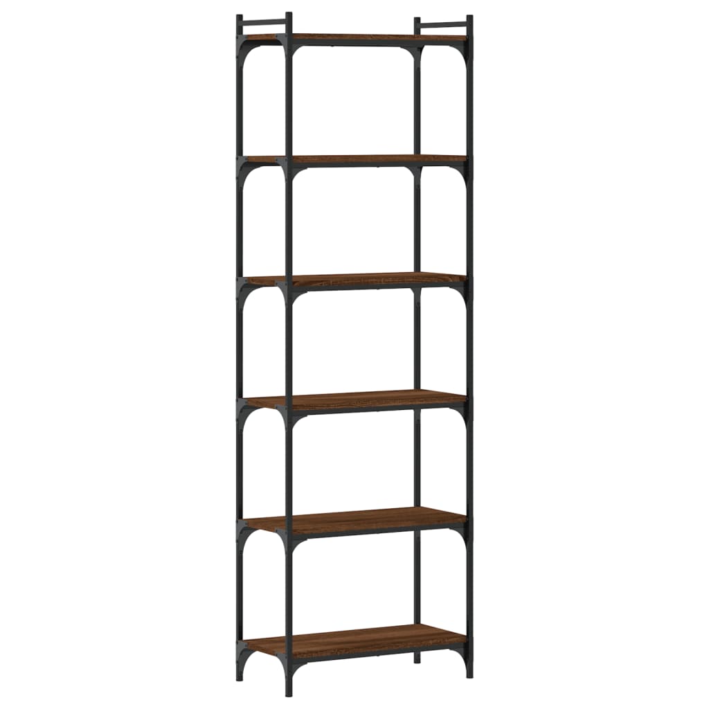 vidaXL Bookcase 6-Tier Brown Oak 23.6"x11.8"x74" Engineered Wood