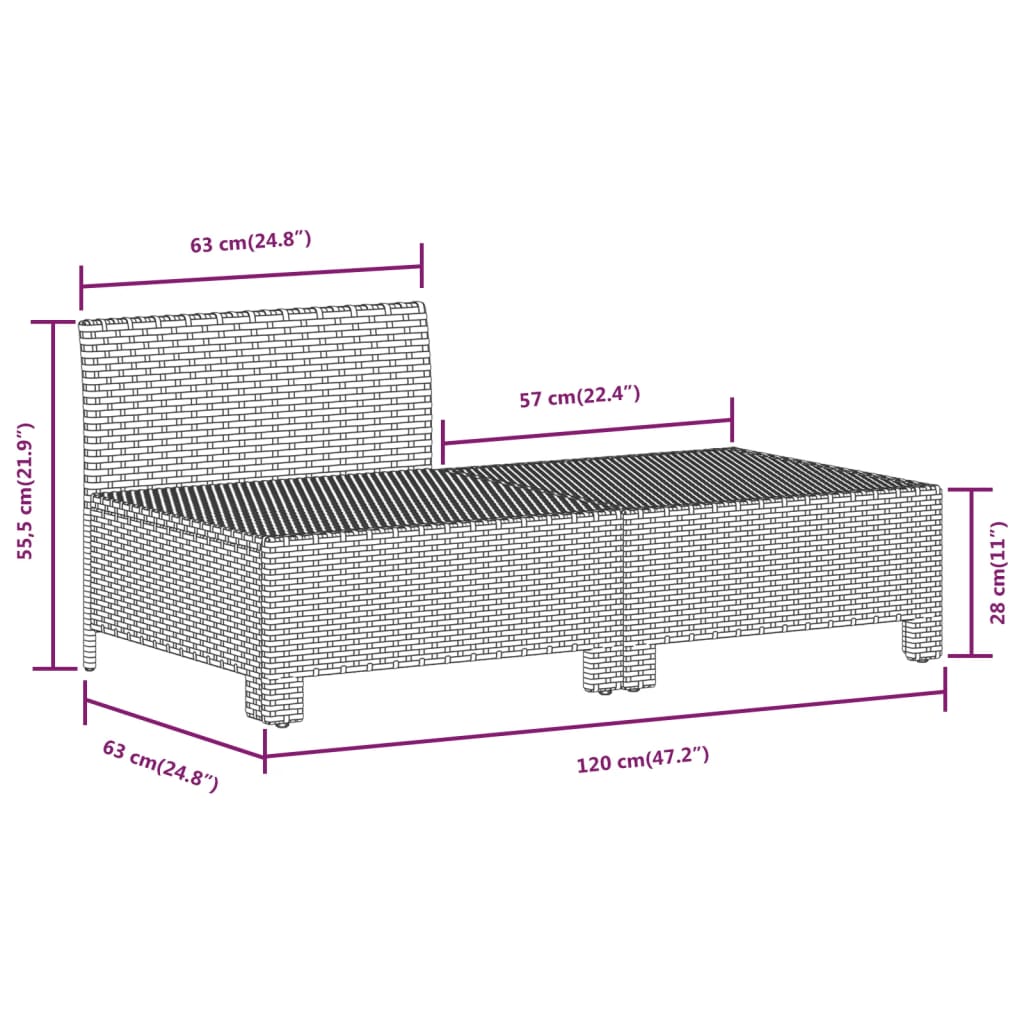 vidaXL 7 Piece Patio Lounge Set with Cushions Gray Poly Rattan