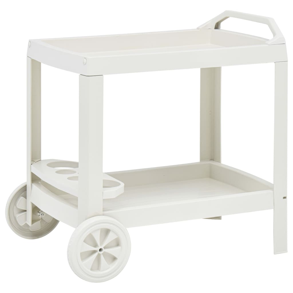 vidaXL Beverage Cart White 27.2"x20.9"x28.3" Plastic