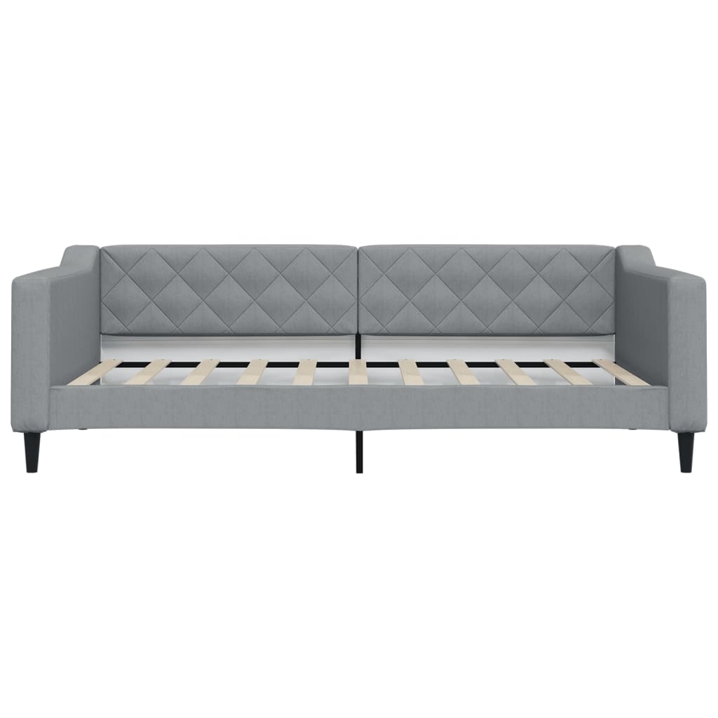 vidaXL Daybed with Trundle Light Gray 39.4"x74.8" Fabric