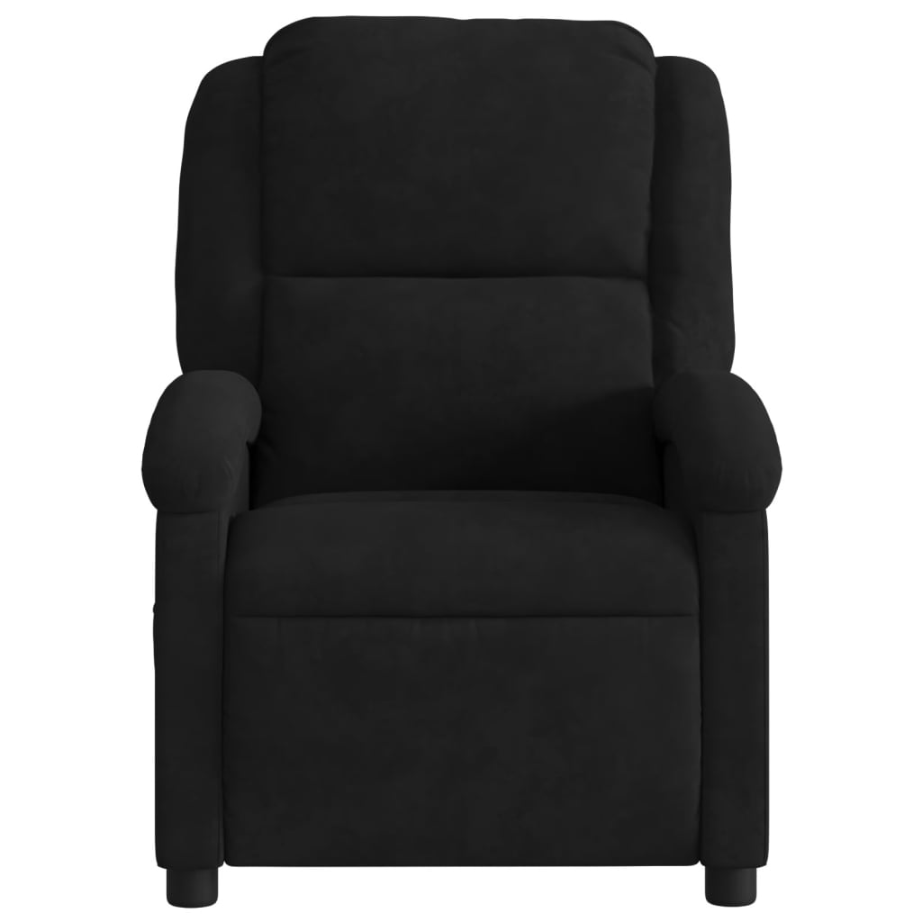 vidaXL Massage Recliner Chair Black Velvet