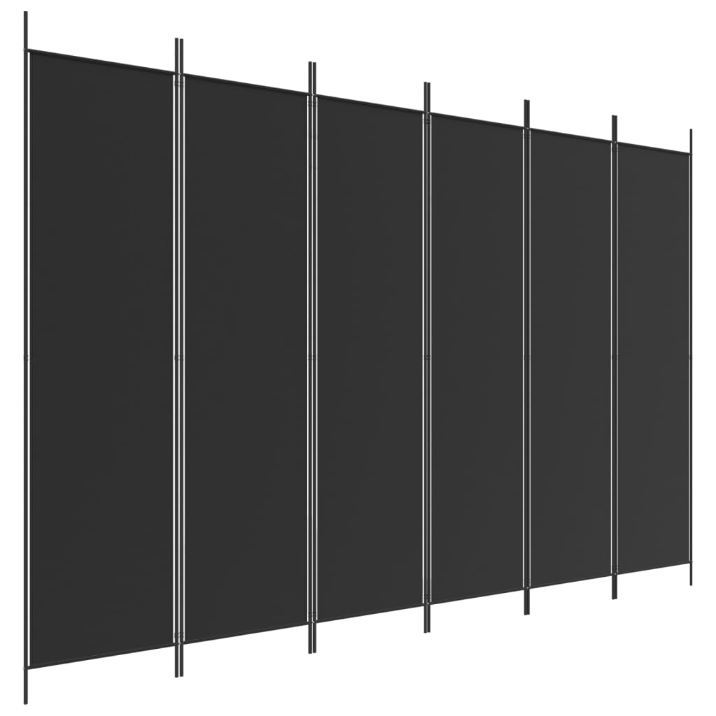 vidaXL 6-Panel Room Divider Black 118.1"x78.7" Fabric