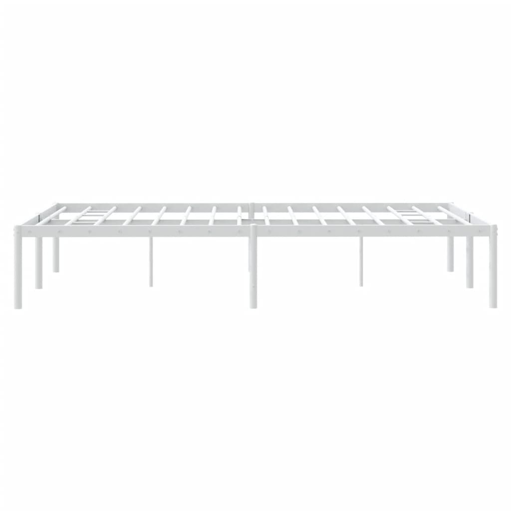 vidaXL Metal Bed Frame without Mattress White 53.1"x74.8"