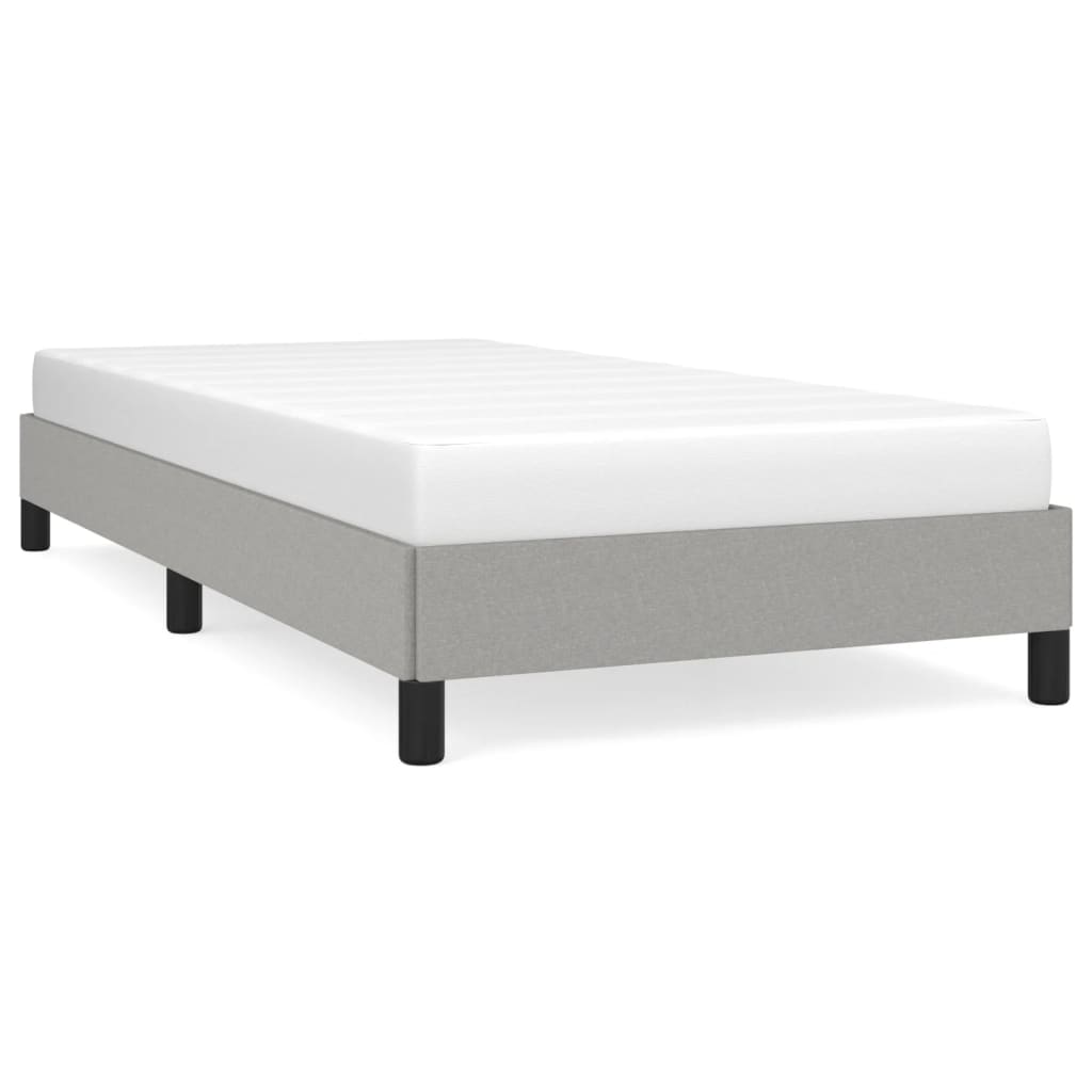 vidaXL Bed Frame Light Gray 39.4"x74.8" Twin Fabric