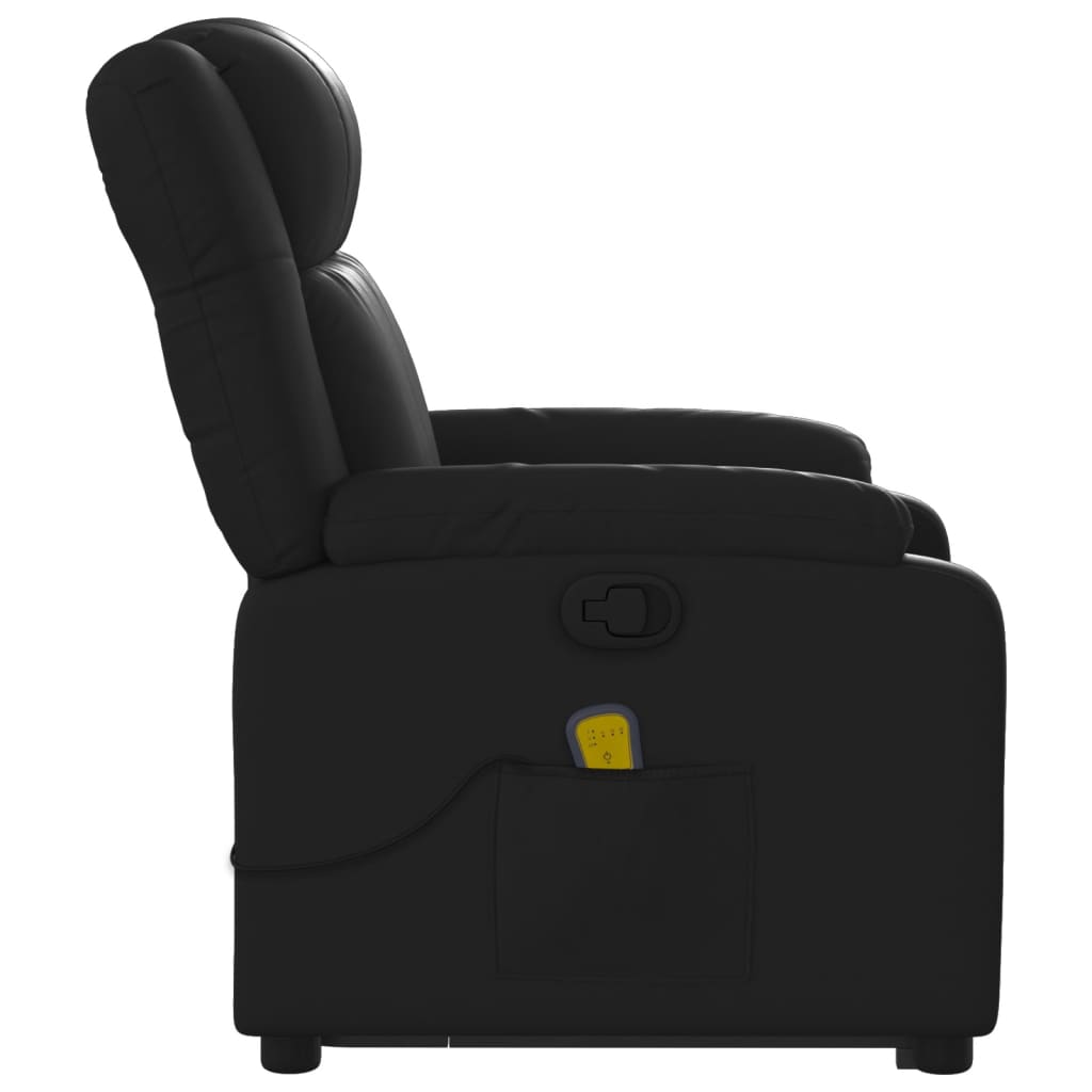 vidaXL Stand up Massage Recliner Chair Black Faux Leather