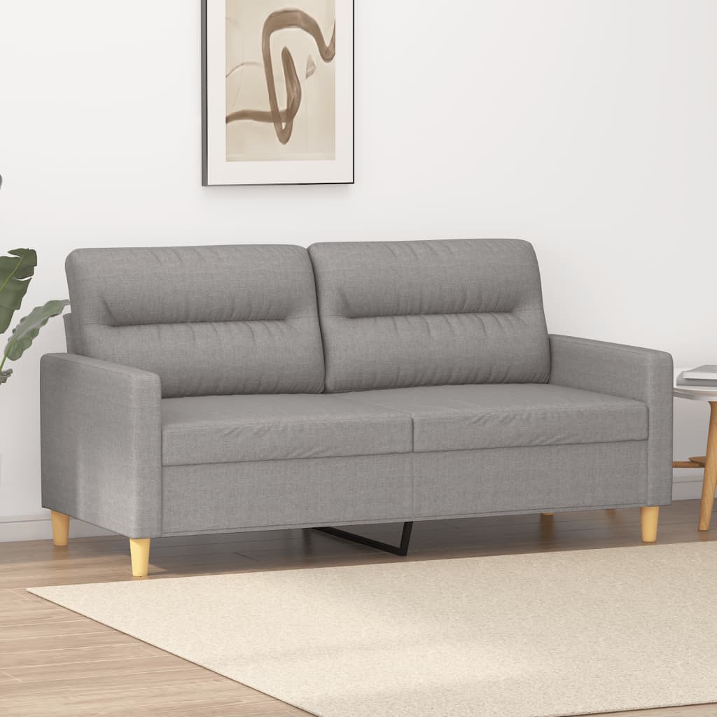 vidaXL 2-Seater Sofa Light Gray 55.1" Fabric