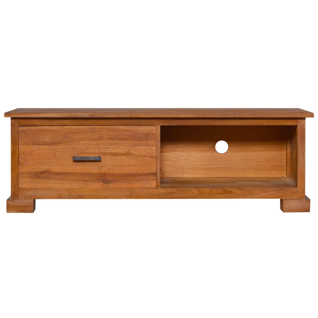 vidaXL TV Stand 44.1"x11.8"x14.6" Solid Wood Teak