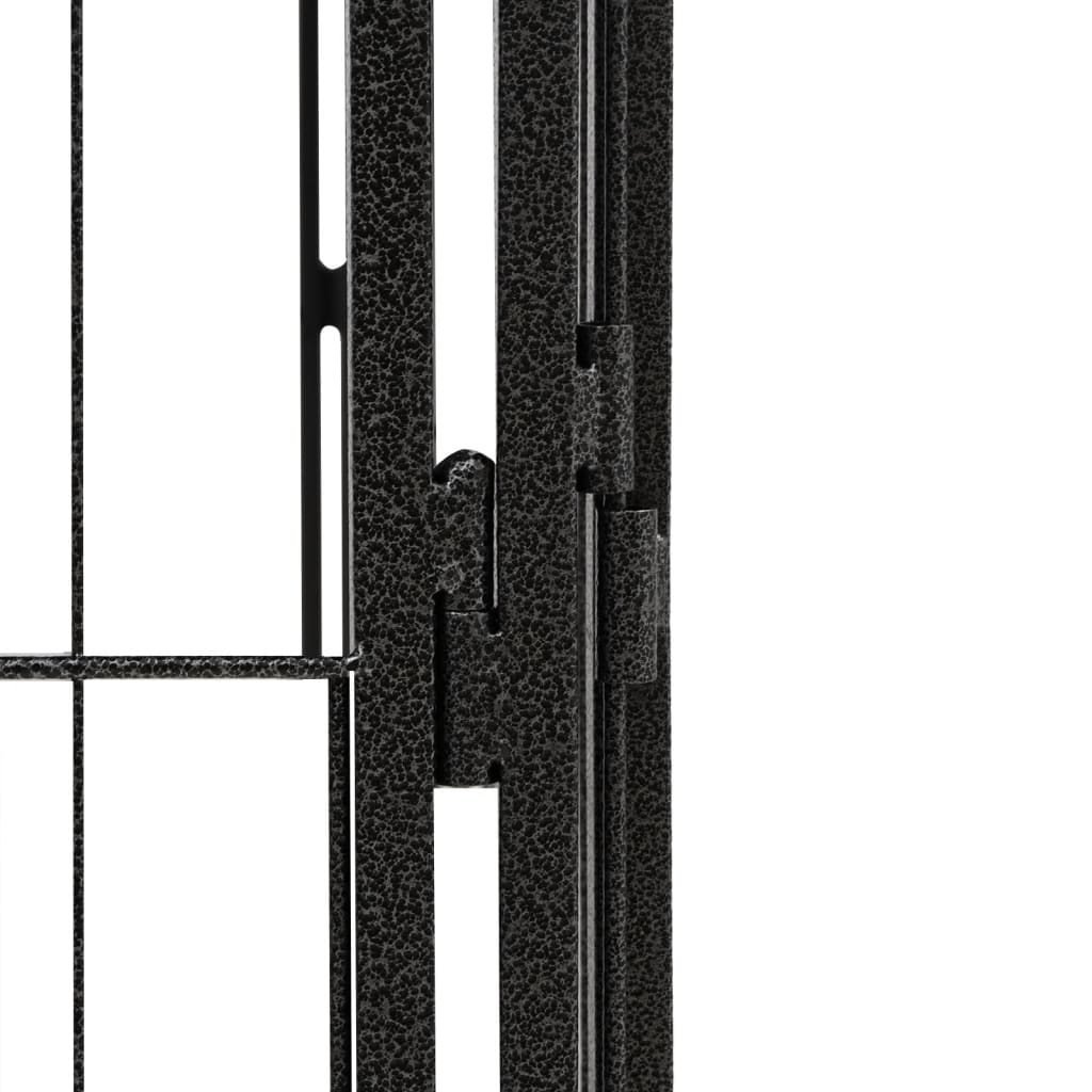 vidaXL 32-Panel Dog Playpen Black 19.7"x39.4" Powder-coated Steel