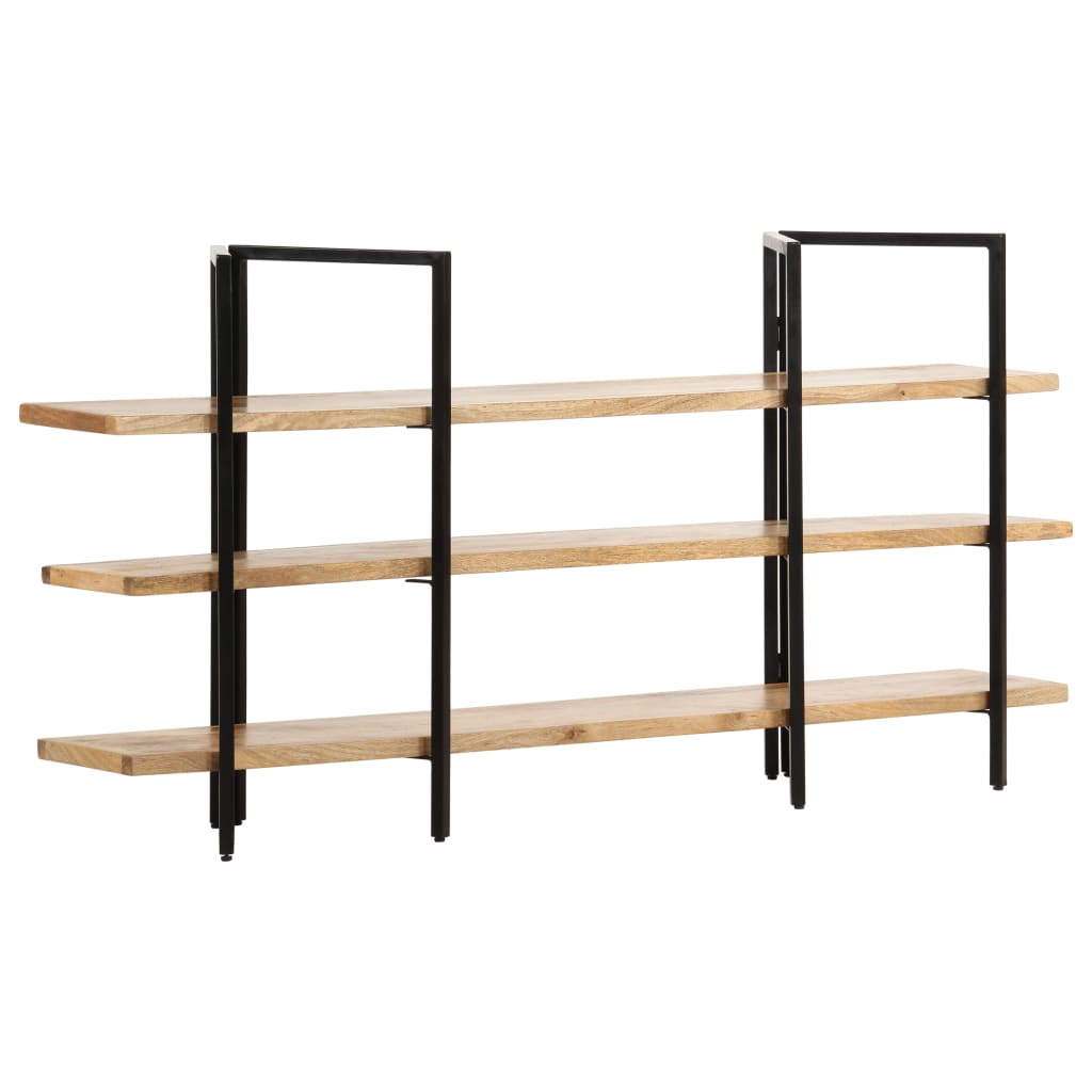 vidaXL 3-Tier Bookcase 63"x12.2"x31.5" Solid Mango Wood