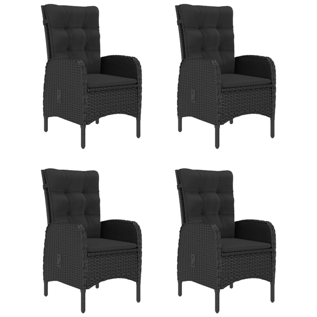 vidaXL 5 Piece Patio Dining Set Black