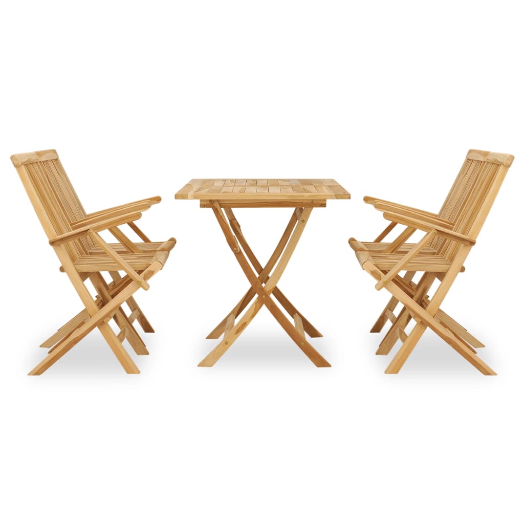 vidaXL 5 Piece Garden Dining Set Solid Wood Teak