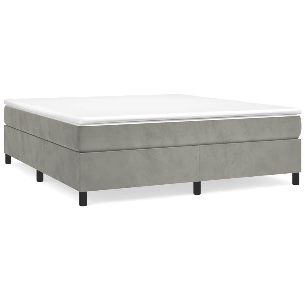 vidaXL Bed Frame Light Gray 72"x83.9" California King Velvet