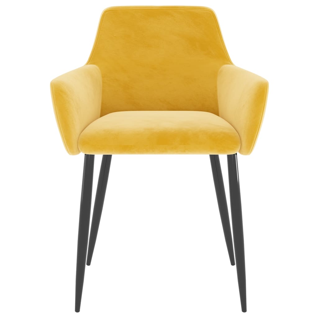 vidaXL Dining Chairs 2 pcs Mustard Yellow Velvet