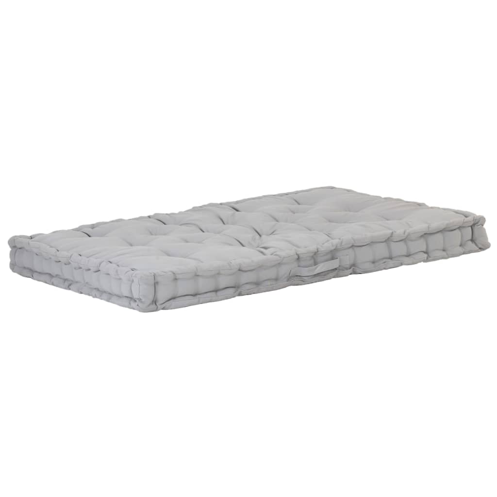 vidaXL Pallet Floor Cushion Cotton 47.2"x31.5"x3.9" Gray