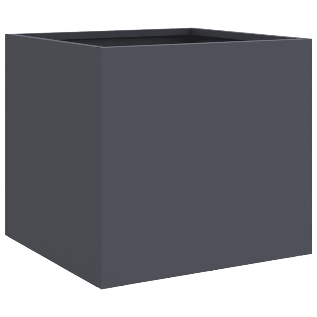 vidaXL Planters 2 pcs Anthracite 12.6"x11.8"x11.4" Cold-rolled Steel