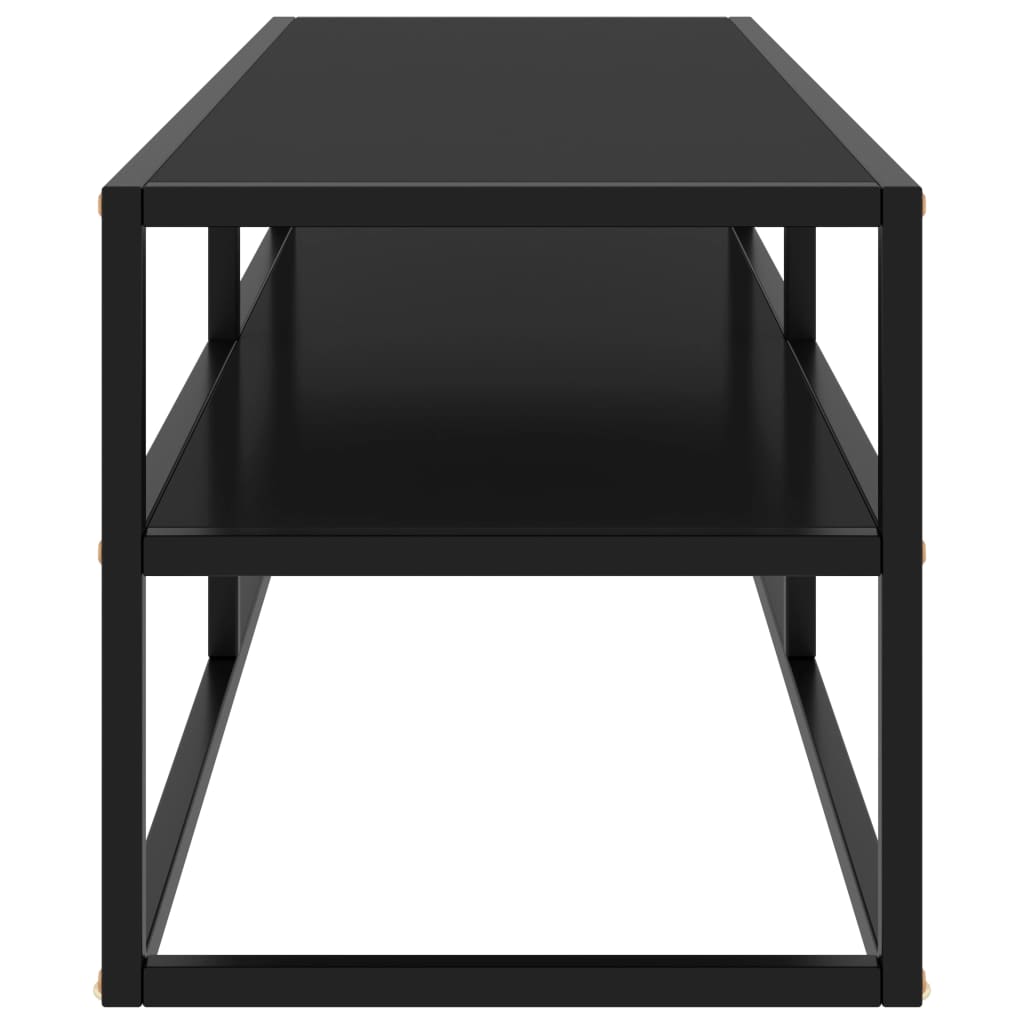 vidaXL TV Stand Black with Black Glass 47.2"x15.7"x15.7"