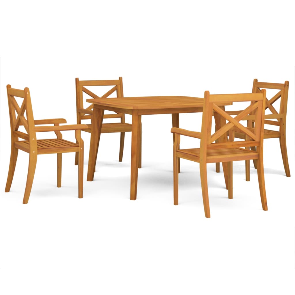 vidaXL 5 Piece Patio Dining Set Solid Wood Acacia