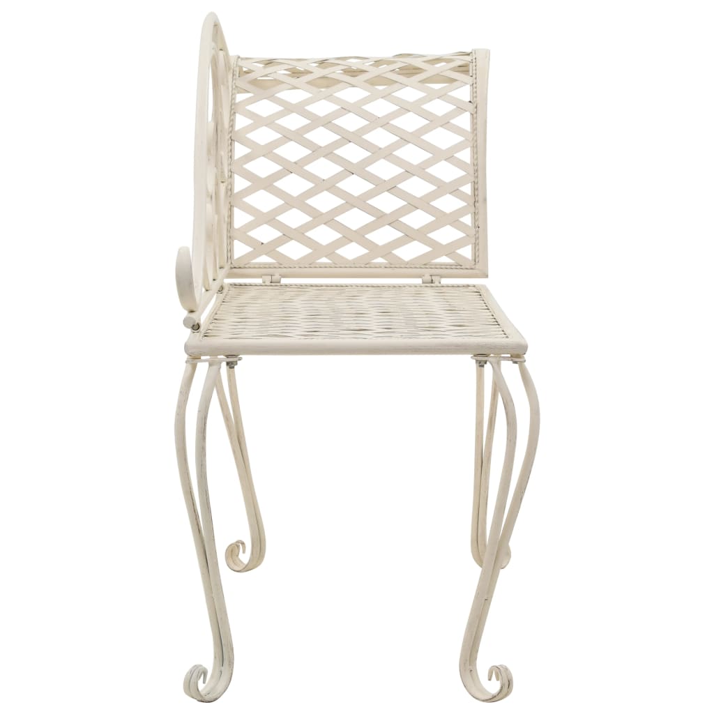 vidaXL Patio Chaise Lounge 50.4" Metal Antique White