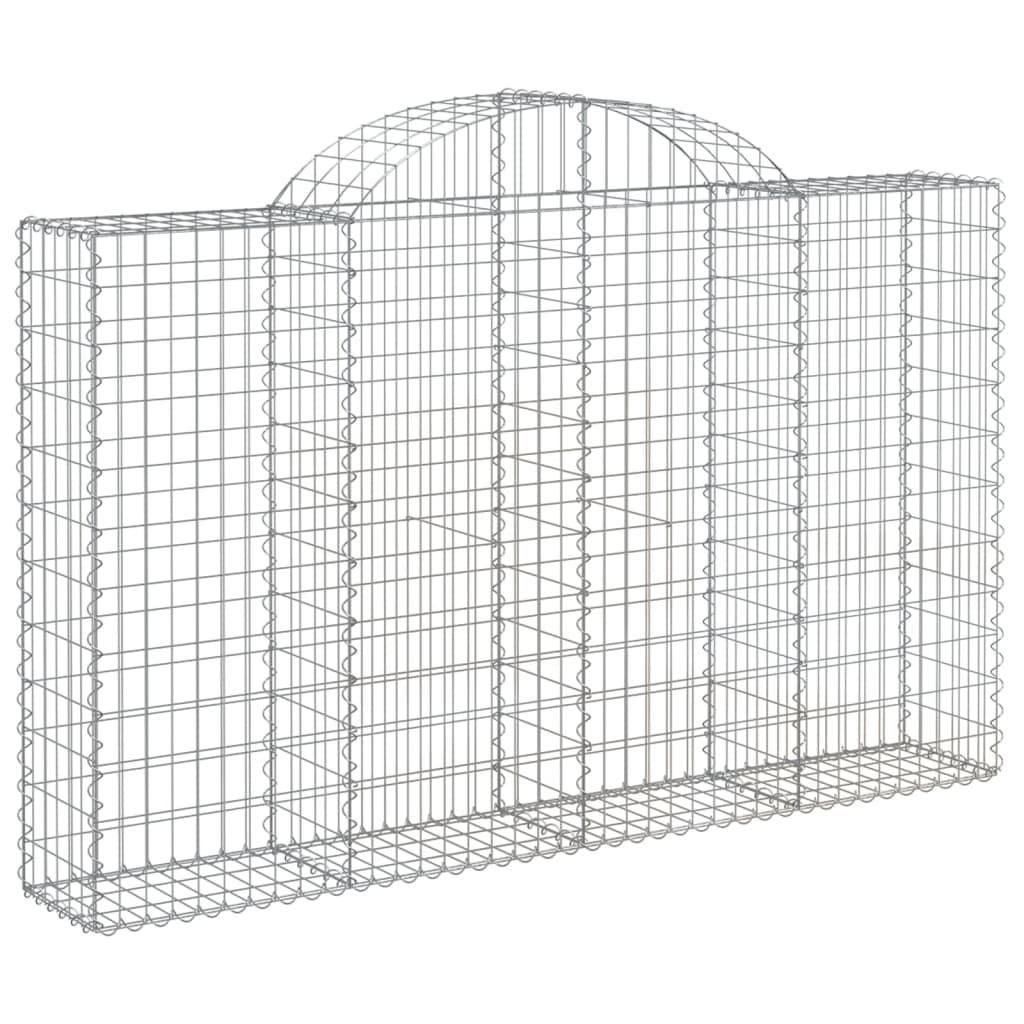 vidaXL Arched Gabion Baskets 8 pcs 78.7"x11.8"x47.2"/55.1" Galvanized Iron