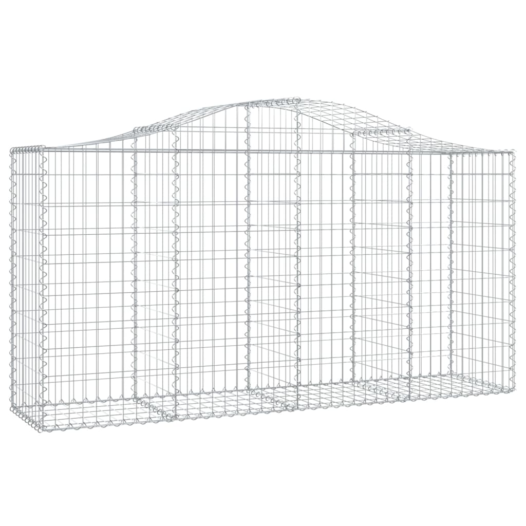 vidaXL Arched Gabion Baskets 2 pcs 78.7"x19.7"x39.4"/47.2" Galvanized Iron