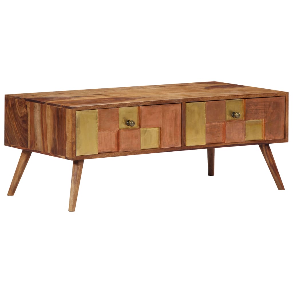 vidaXL Coffee Table 39.4"x19.7"x15.4" Solid Wood