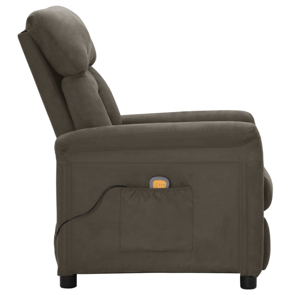 vidaXL Electric Massage Recliner Dark Gray Faux Leather