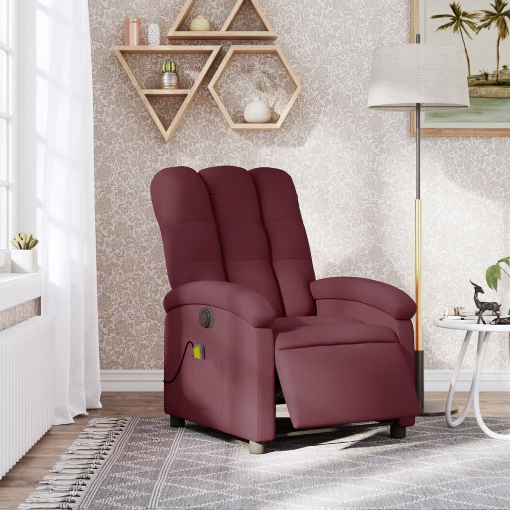 vidaXL Electric Massage Recliner Chair Purple Fabric