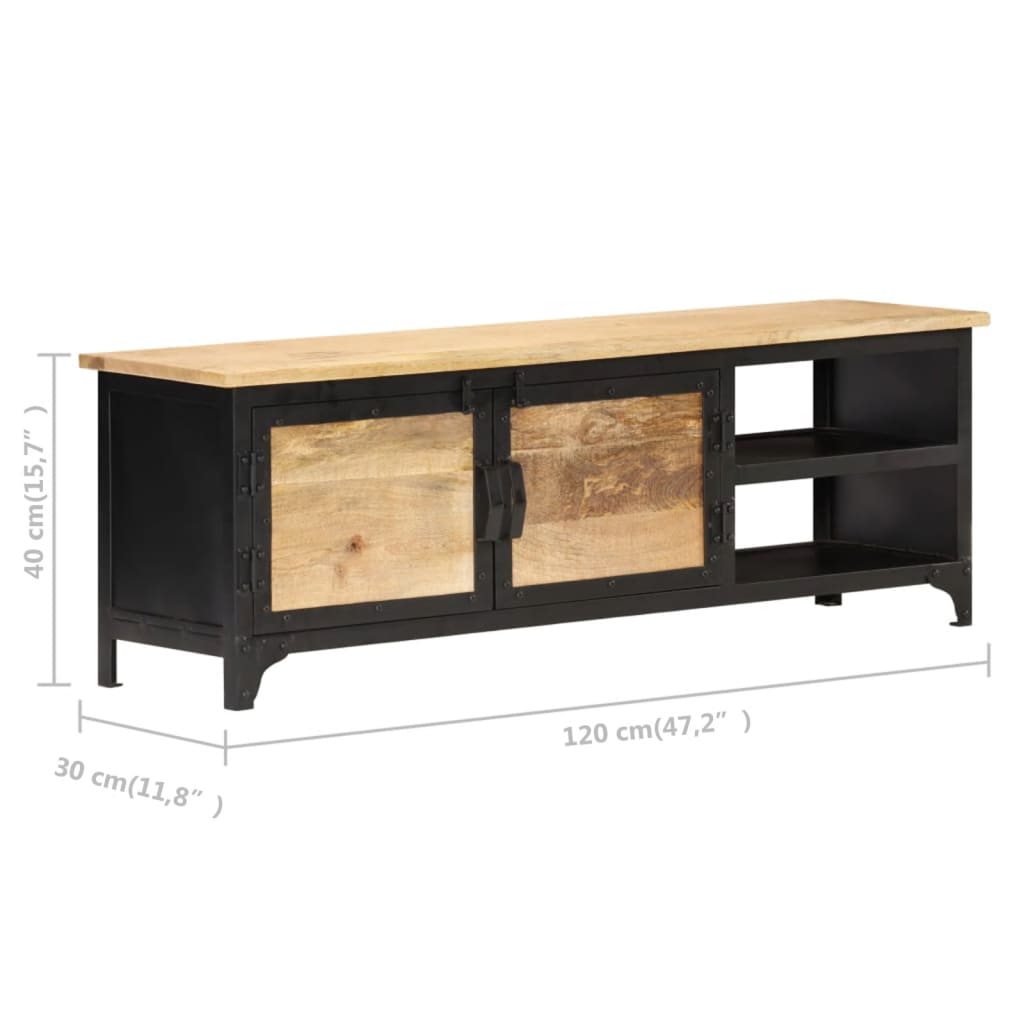 vidaXL TV Stand 47.2"x11.8"x15.7" Solid Wood Mango