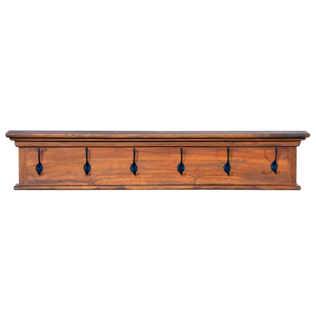 vidaXL Wall Mounted Coat Rack 39.4"x3.9"x7.9" Solid Teak Wood