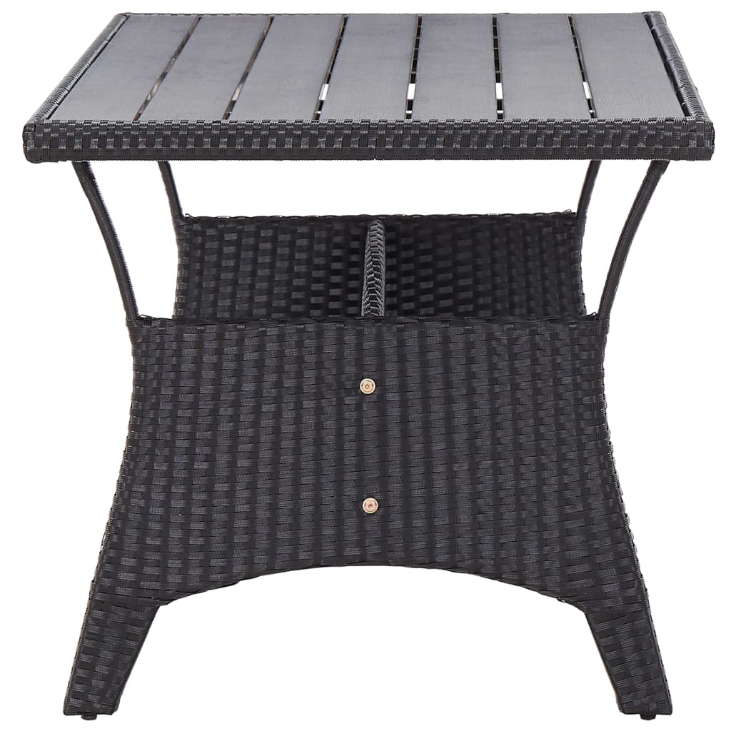 vidaXL Patio Table Black 47.2"x27.6"x26" Poly Rattan