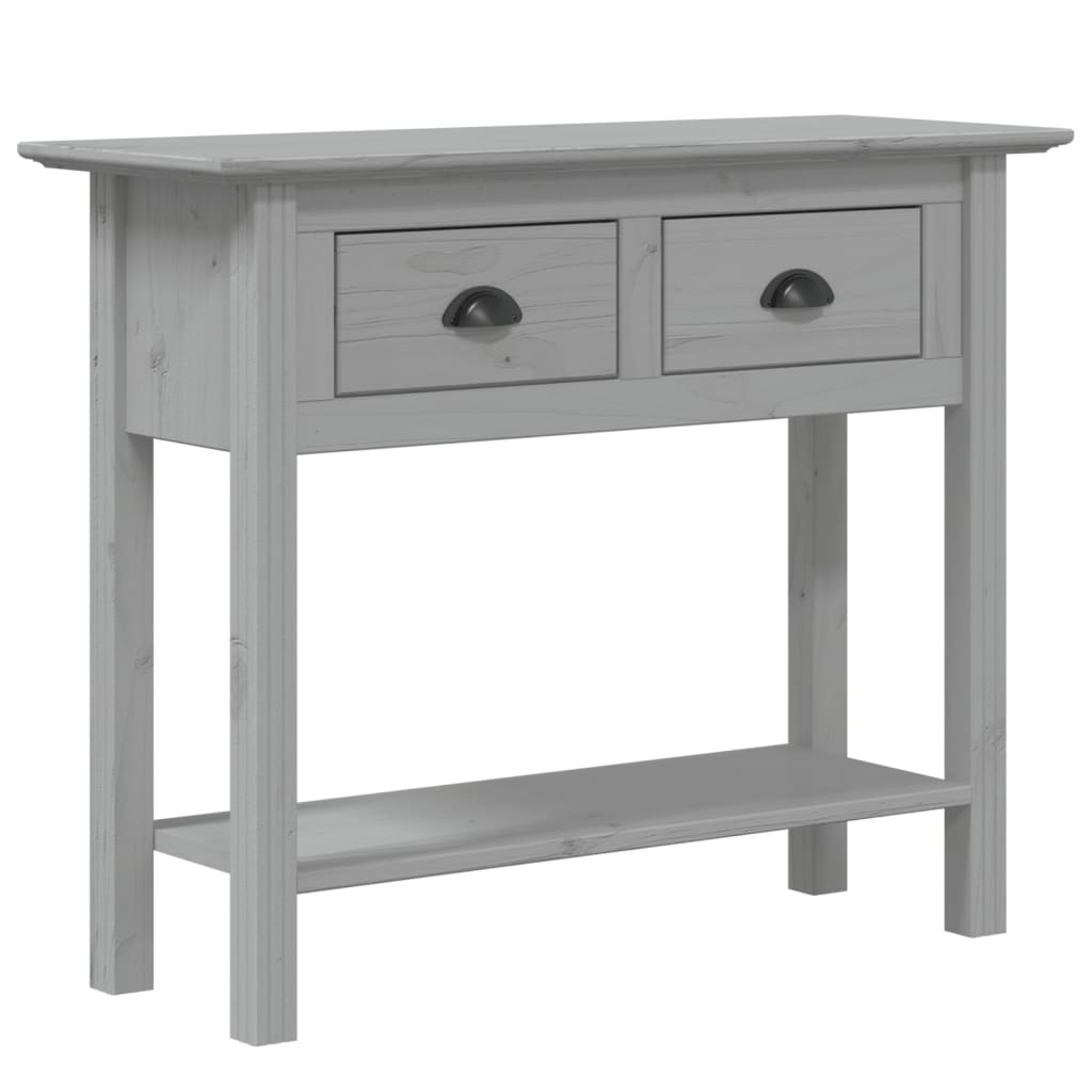 vidaXL Console Table BODO Gray 35.8"x13.8"x29.1" Solid Wood Pine