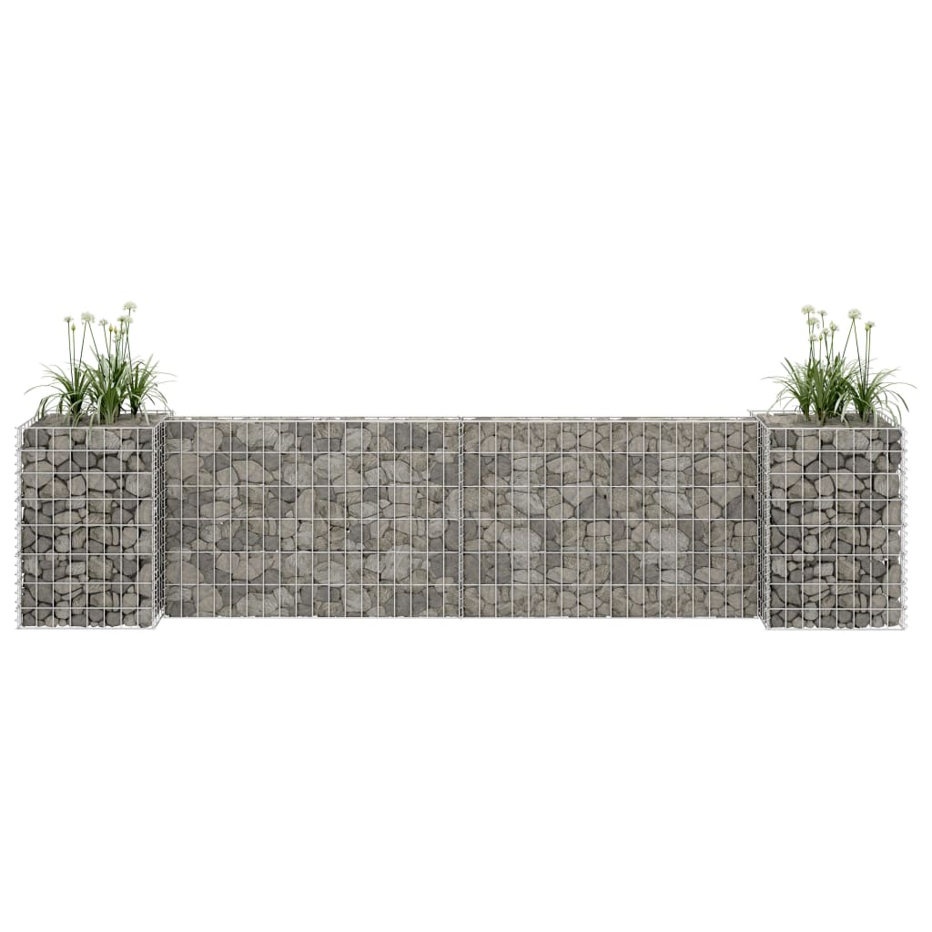 vidaXL H-Shaped Gabion Planter Steel Wire 102.4"x15.7"x23.6"