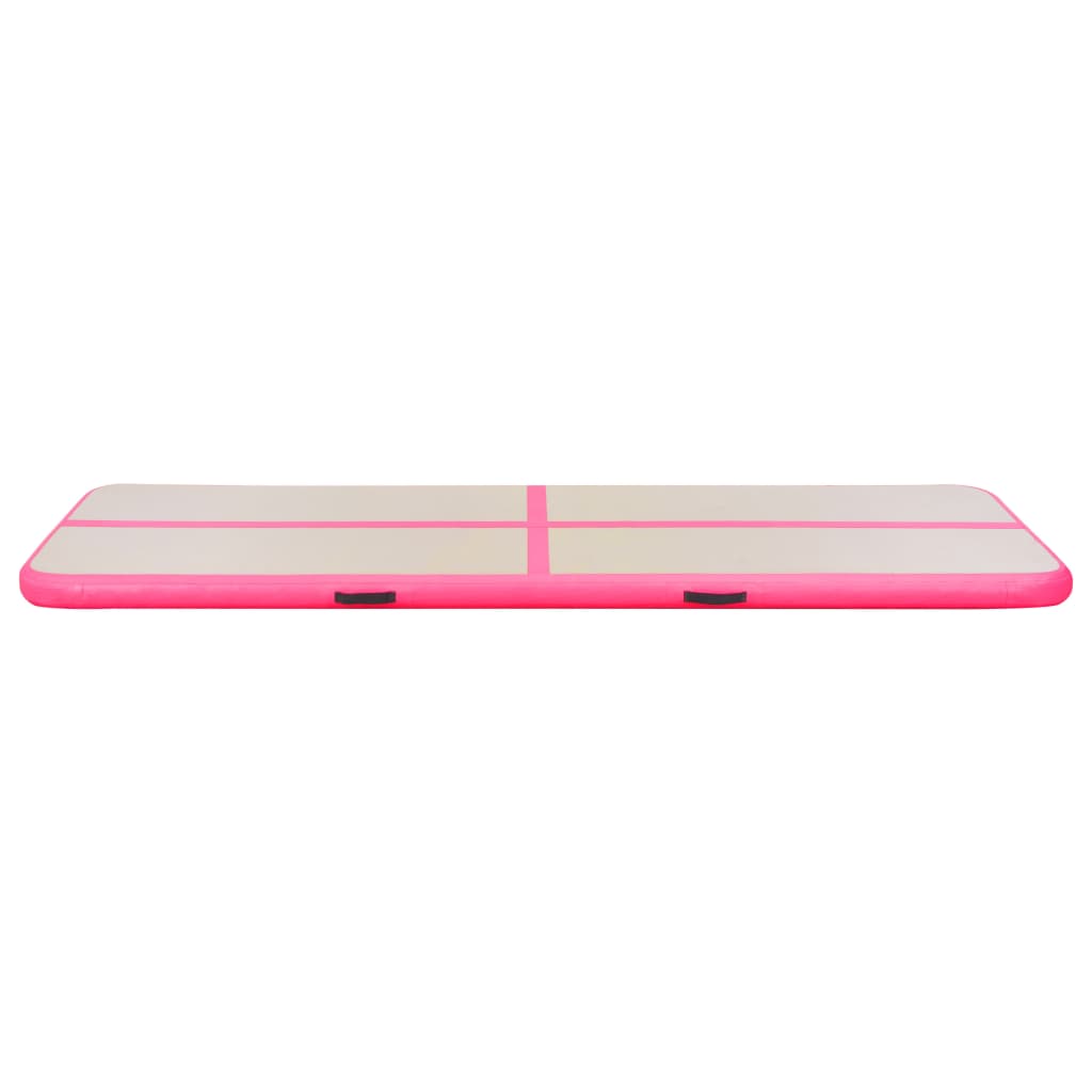 vidaXL Inflatable Gymnastics Mat with Pump 275.6"x39.4"x3.9" PVC Pink