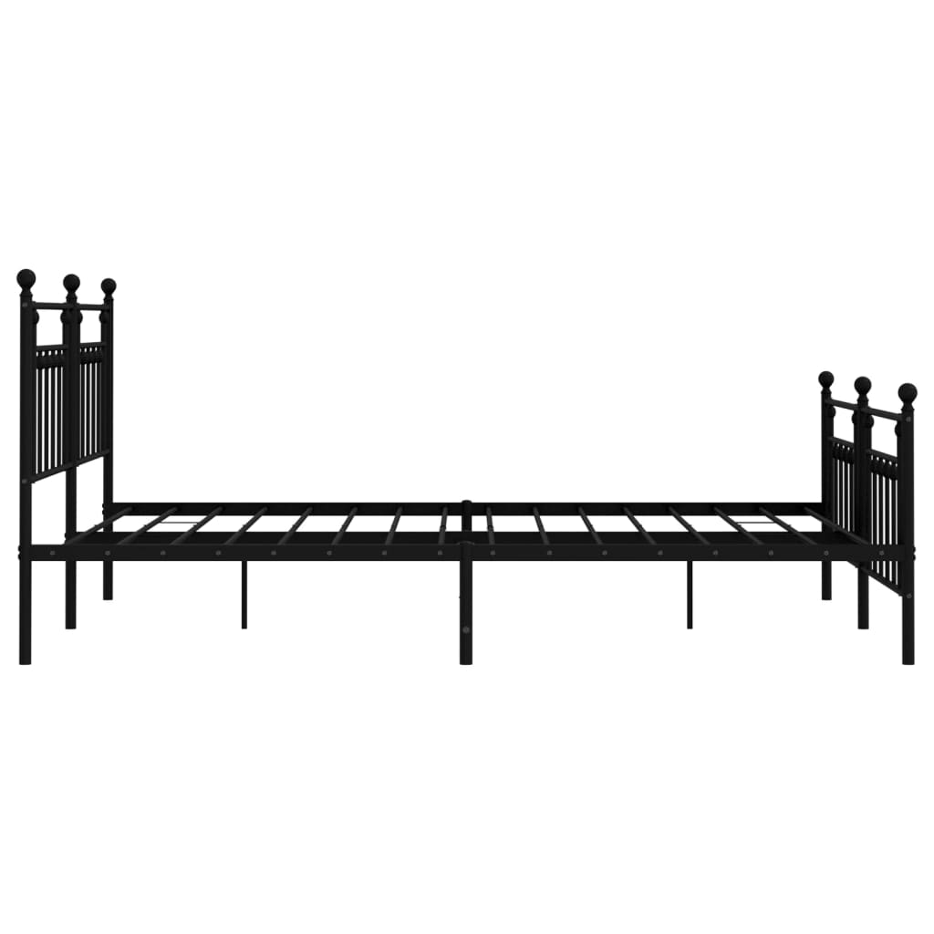 vidaXL Metal Bed Frame without Mattress with Footboard Black 72"x83.9"