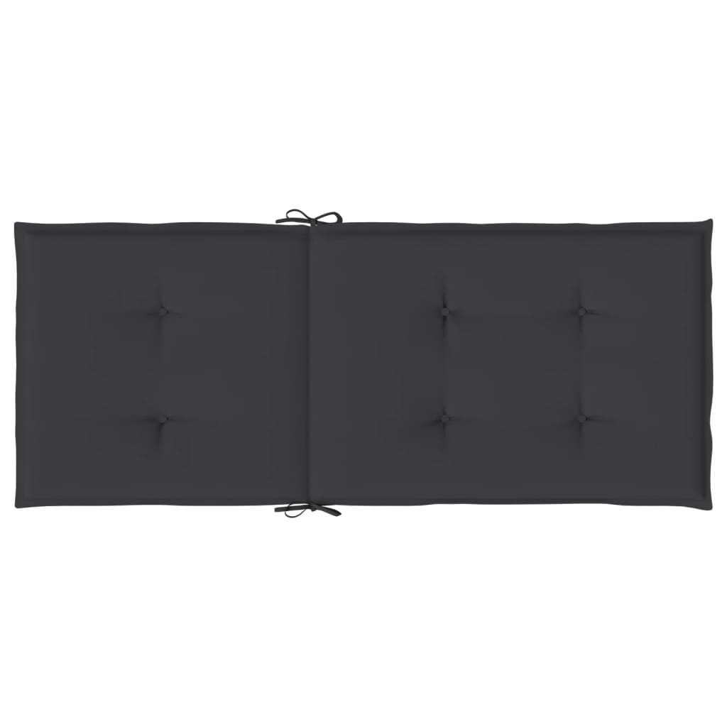 vidaXL Garden Highback Chair Cushions 4 pcs Black 47.2"x19.7"x1.2" Fabric