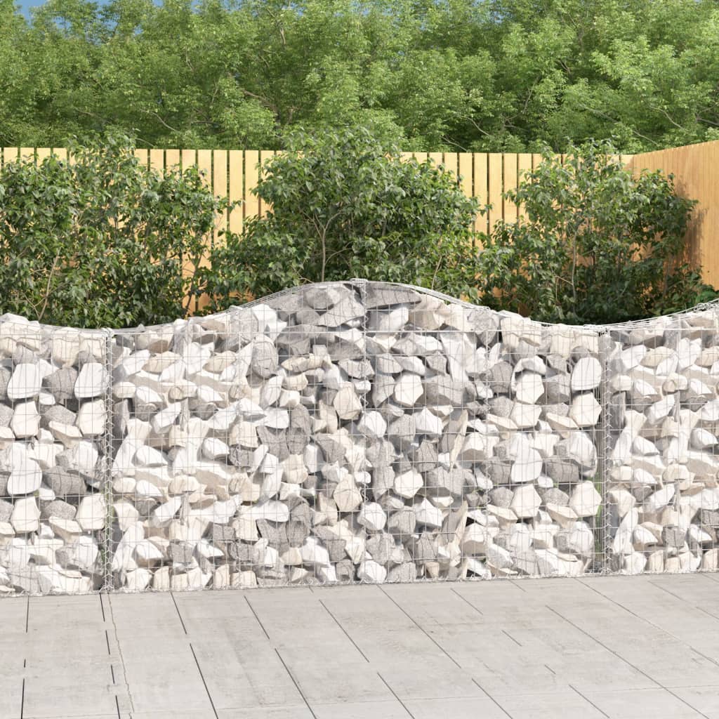 vidaXL Arched Gabion Baskets 6 pcs 78.7"x11.8"x39.4"/47.2" Galvanized Iron