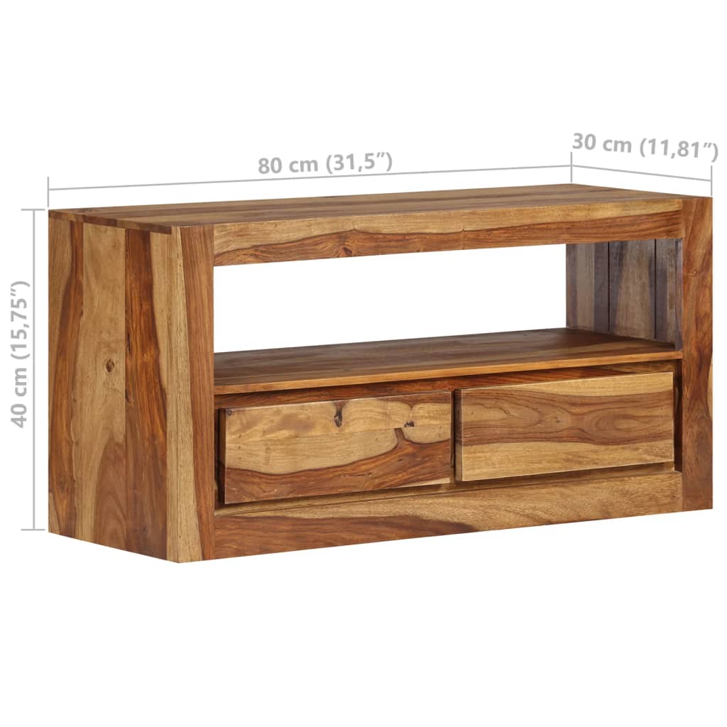 vidaXL TV Stand Solid Wood Sheesham 31.5"x11.8"x15.7"