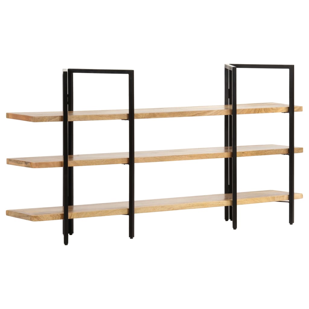 vidaXL 3-Tier Bookcase 63"x12.2"x31.5" Solid Mango Wood